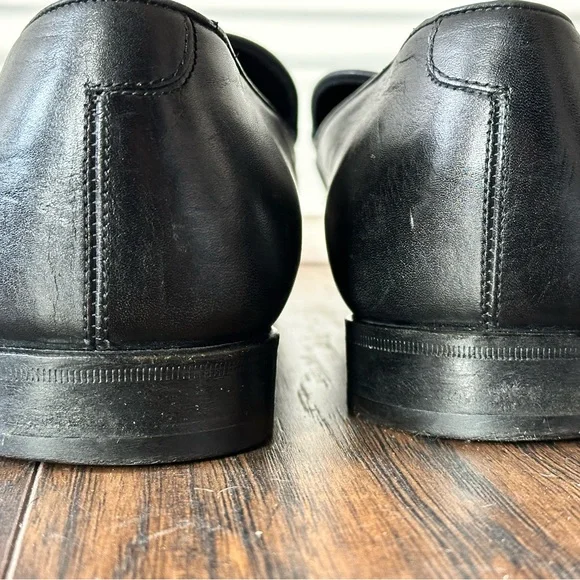 Salvatore Ferragamo Black Leather Tassel Loafers